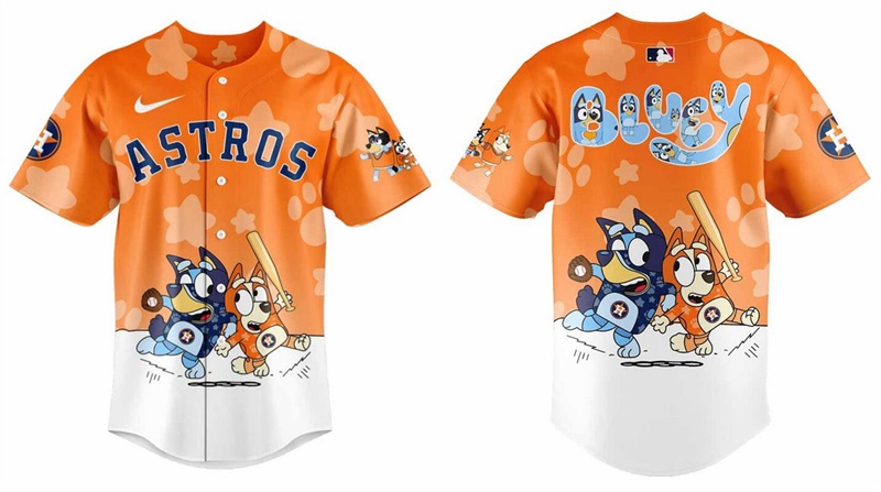 Men's Orange Houston Astros Bluey and Bingo Limited Baseball Jersey